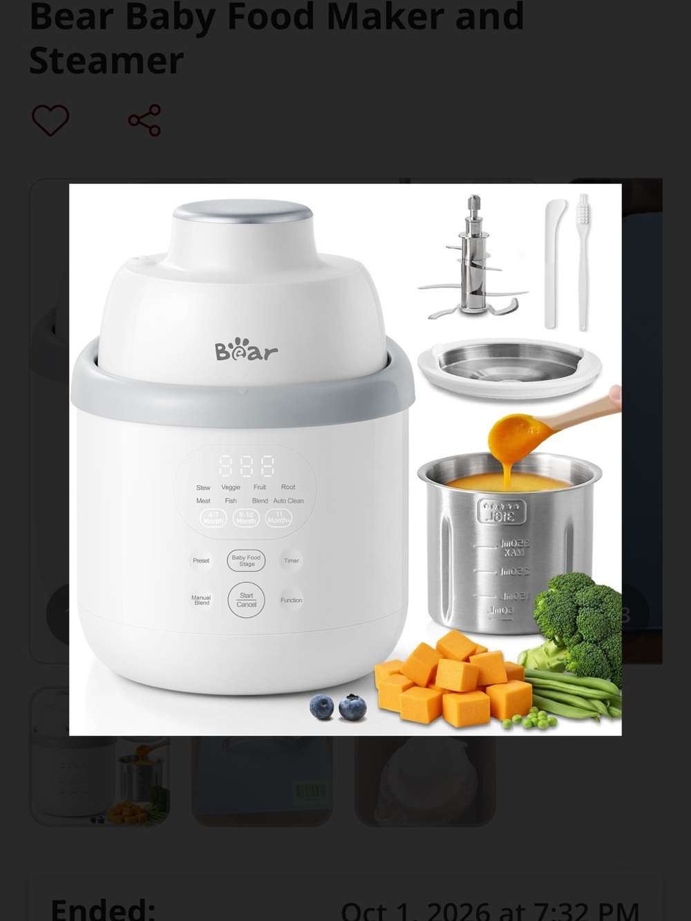 Baby Food Maker & Steamer - White/Grey
